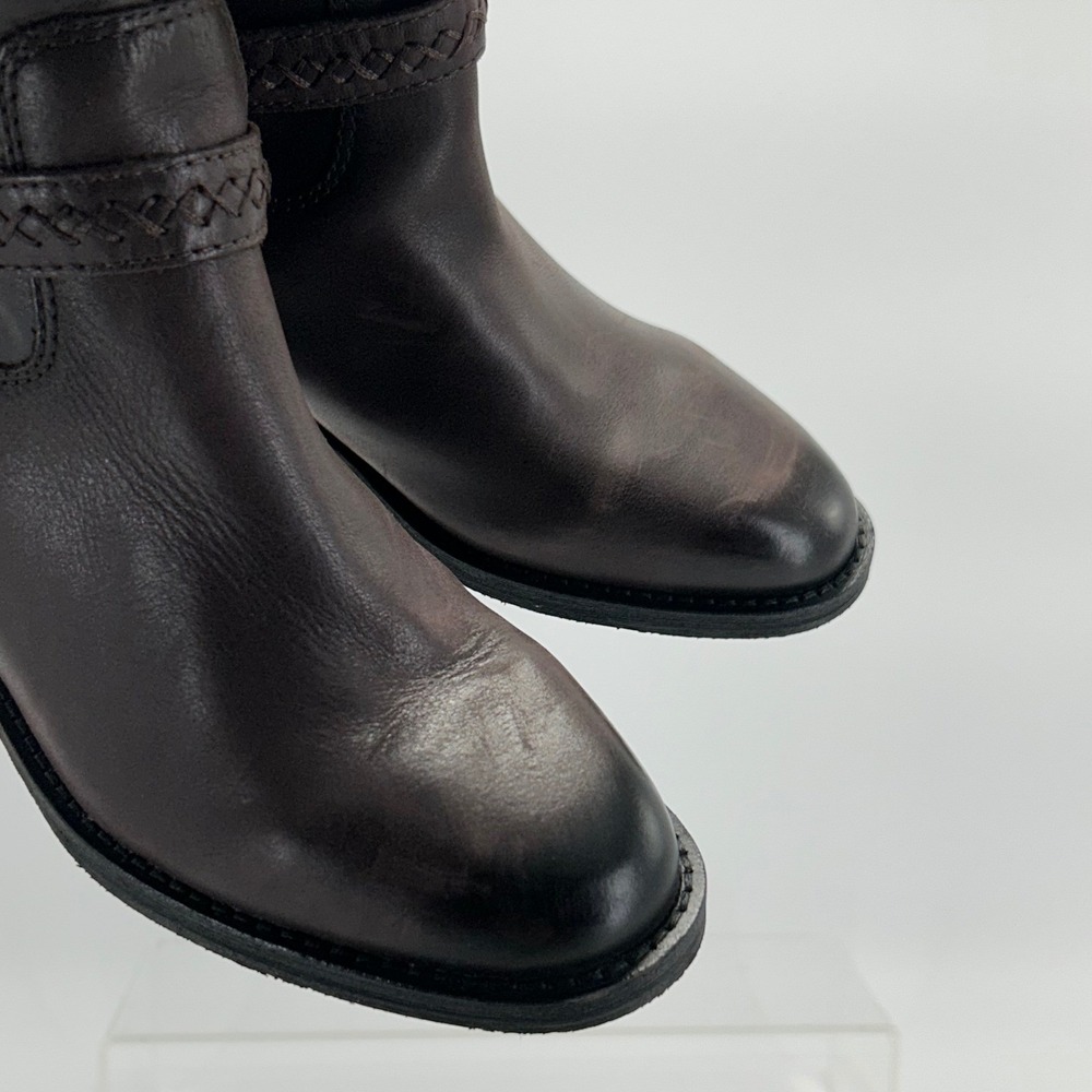 Lucky Brand Size 6.5 Brown Leather Riding Boots NEW Maltet Braided $220 - Picture 11 of 13